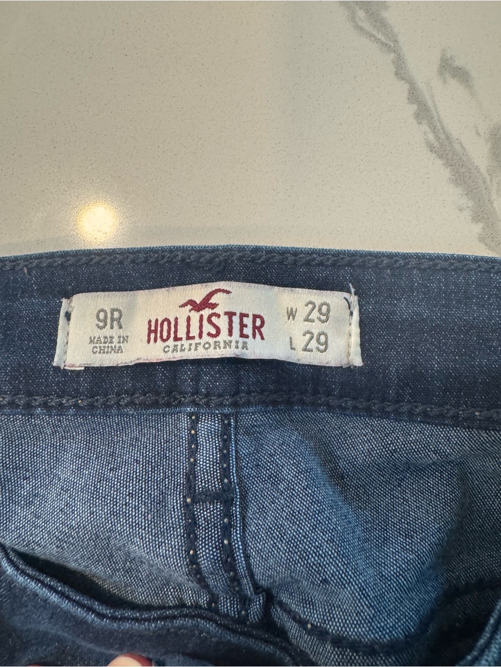 Hollister Medium Blue Denim Jeans with Red Logo Tag